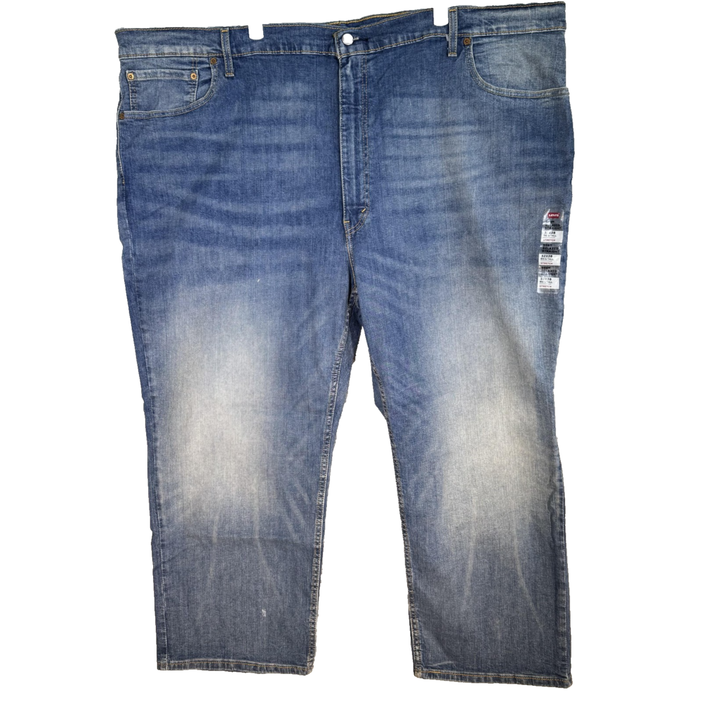 Levis 559 Jeans Mens 52x28 Blue Relaxed Straight Stretch Denim Big Tall Zip Fly
